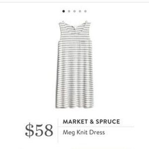 NWT Market & Spruce Meg Striped Sleeveless Gray White Tank Dress Size M Petite